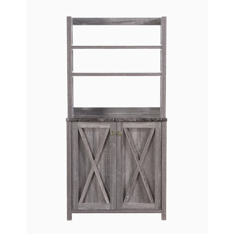 Meuble de cuisine pour micro-ondes multi-étagères en bois rustique Figg par Furniture of America
