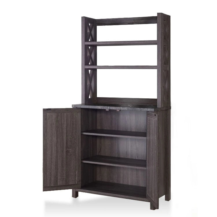 Meuble de cuisine pour micro-ondes multi-étagères en bois rustique Figg par Furniture of America