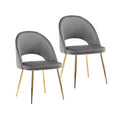 Chaises de salle à manger en velours Batia de Porthos Home avec pieds en métal doré (lot de 2)