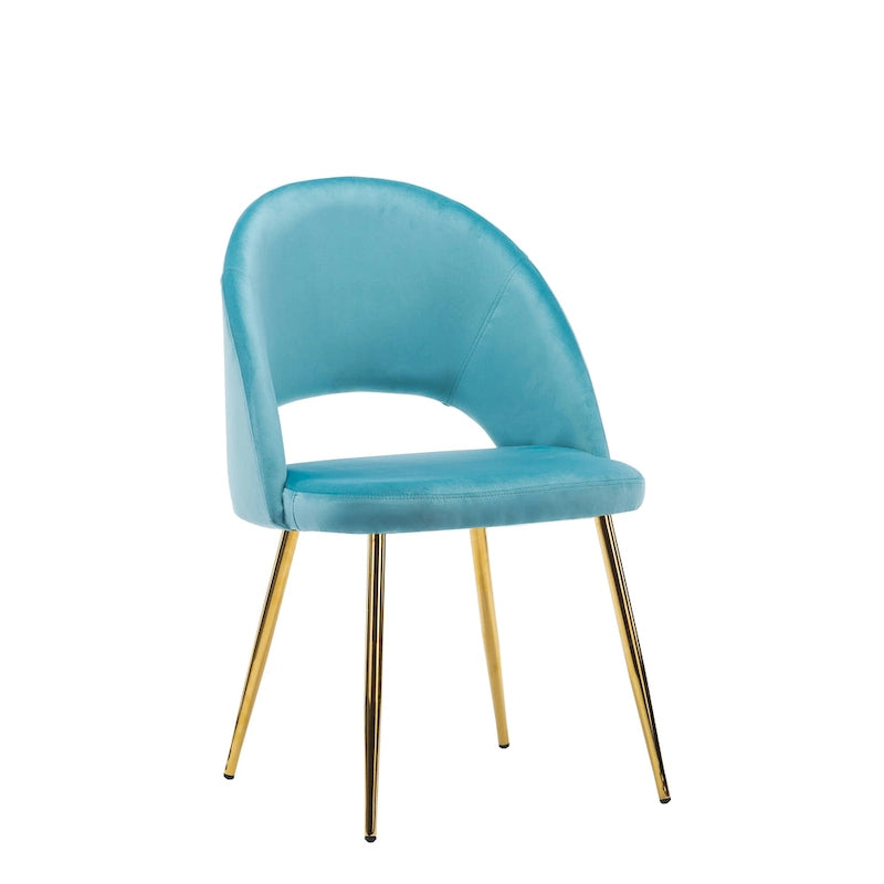 Chaises de salle à manger en velours Batia de Porthos Home avec pieds en métal doré (lot de 2)