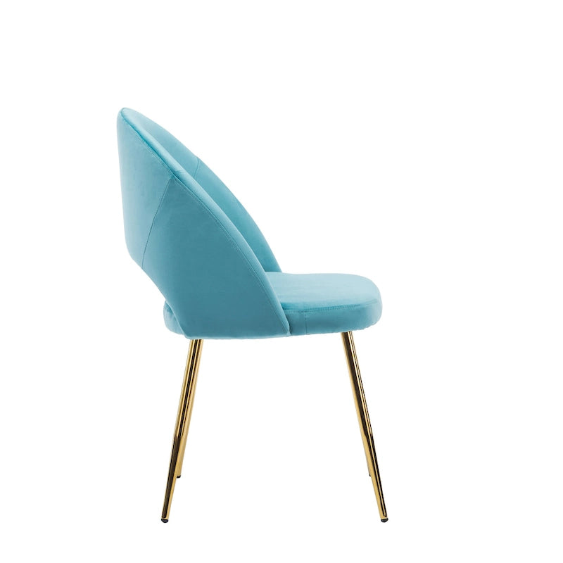 Chaises de salle à manger en velours Batia de Porthos Home avec pieds en métal doré (lot de 2)