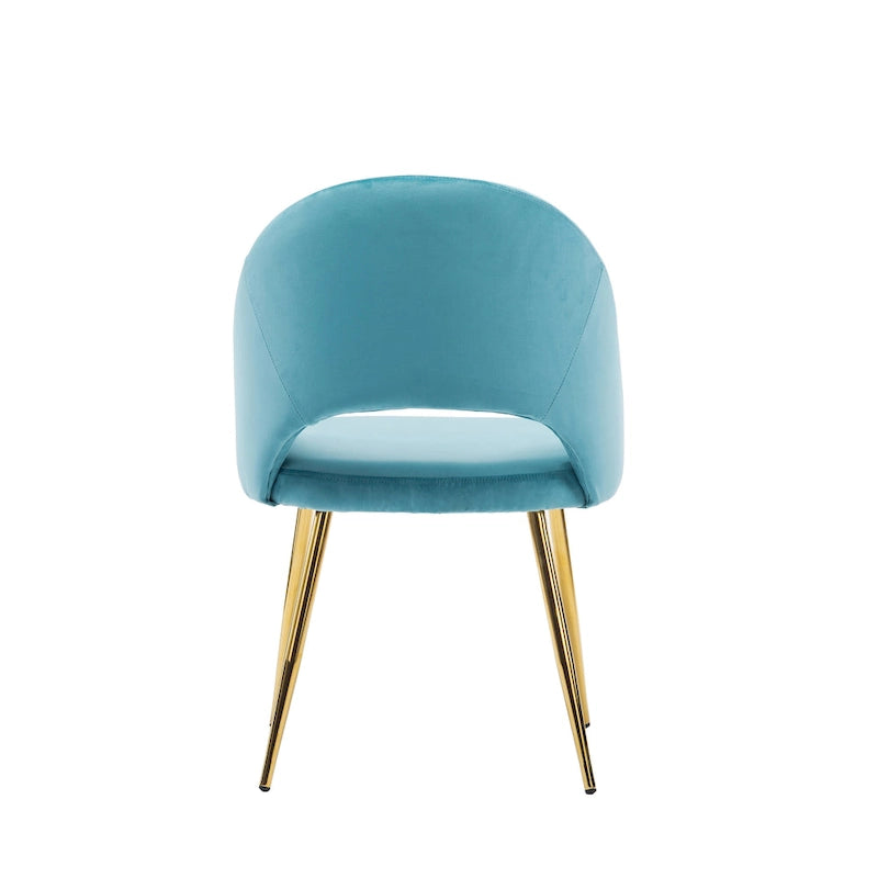 Chaises de salle à manger en velours Batia de Porthos Home avec pieds en métal doré (lot de 2)