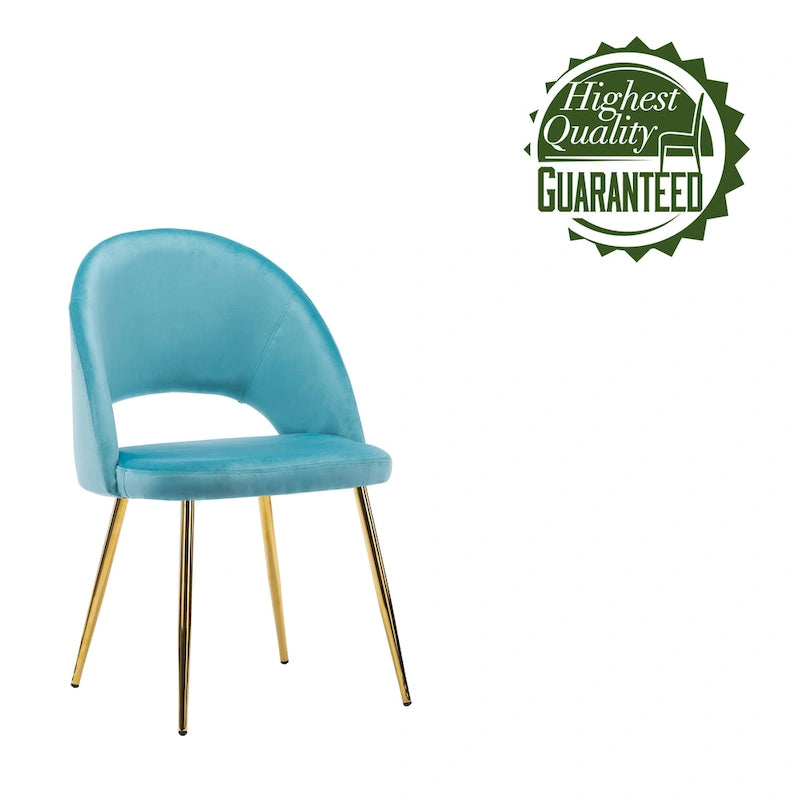 Chaises de salle à manger en velours Batia de Porthos Home avec pieds en métal doré (lot de 2)