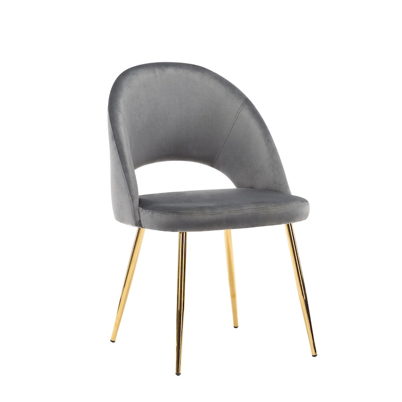 Chaises de salle à manger en velours Batia de Porthos Home avec pieds en métal doré (lot de 2)