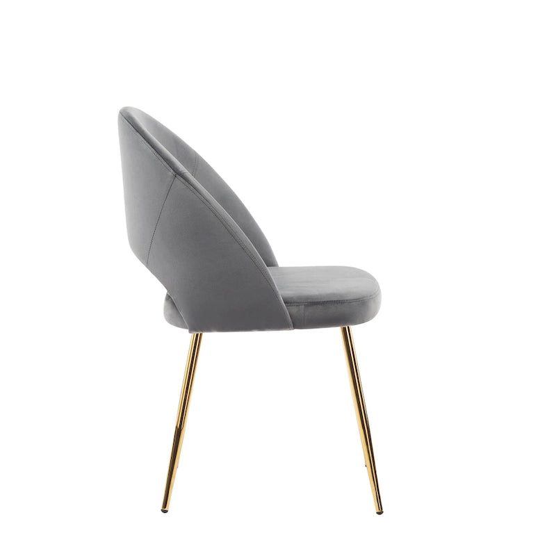 Chaises de salle à manger en velours Batia de Porthos Home avec pieds en métal doré (lot de 2)