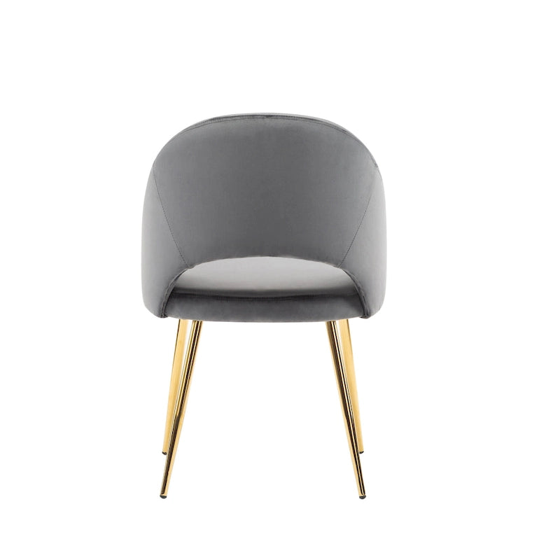 Chaises de salle à manger en velours Batia de Porthos Home avec pieds en métal doré (lot de 2)