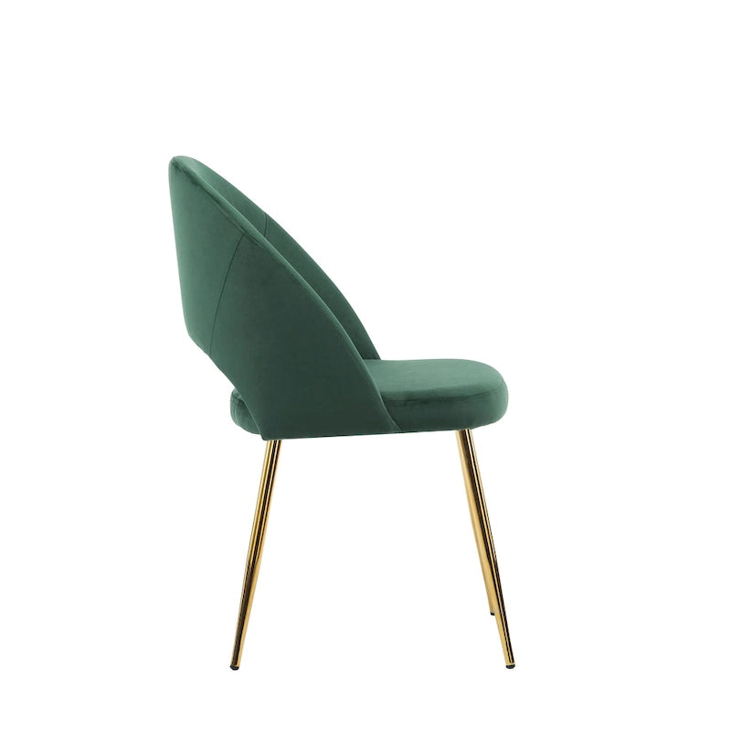 Chaises de salle à manger en velours Batia de Porthos Home avec pieds en métal doré (lot de 2)