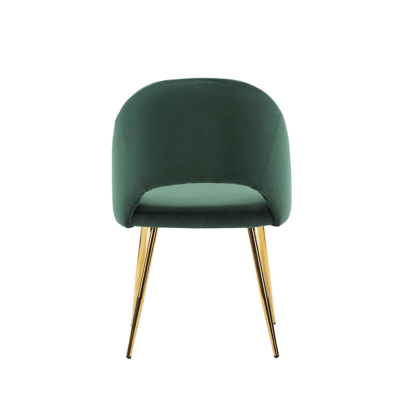 Chaises de salle à manger en velours Batia de Porthos Home avec pieds en métal doré (lot de 2)