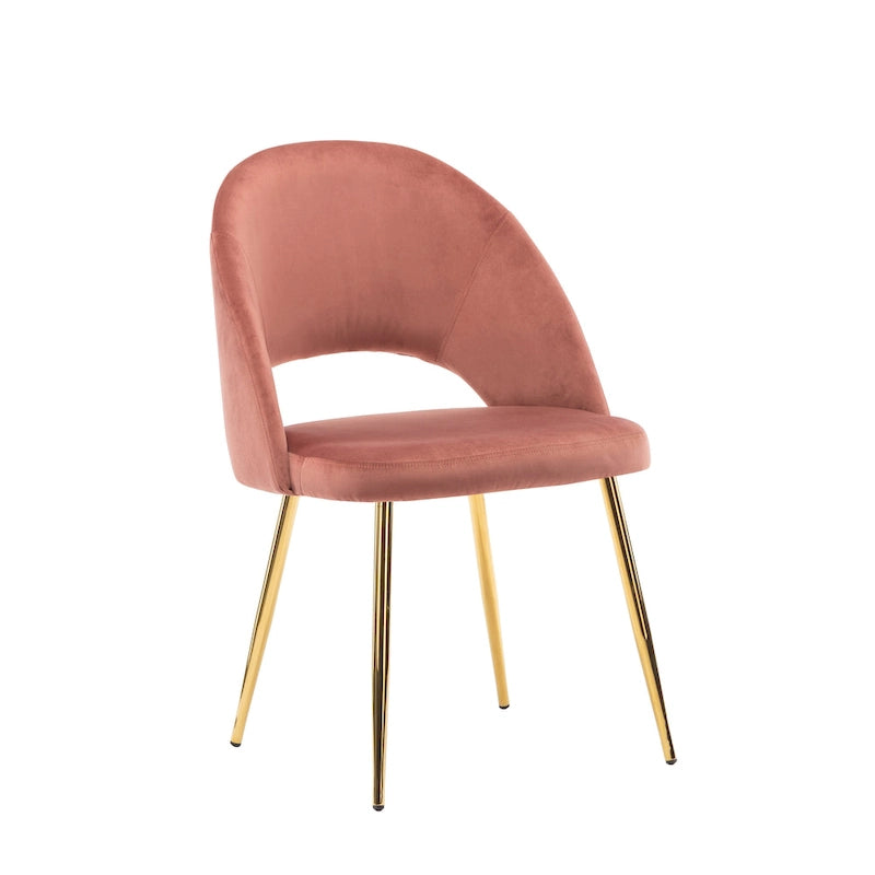 Chaises de salle à manger en velours Batia de Porthos Home avec pieds en métal doré (lot de 2)