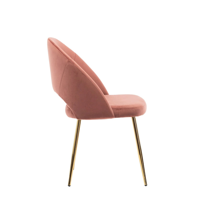 Chaises de salle à manger en velours Batia de Porthos Home avec pieds en métal doré (lot de 2)