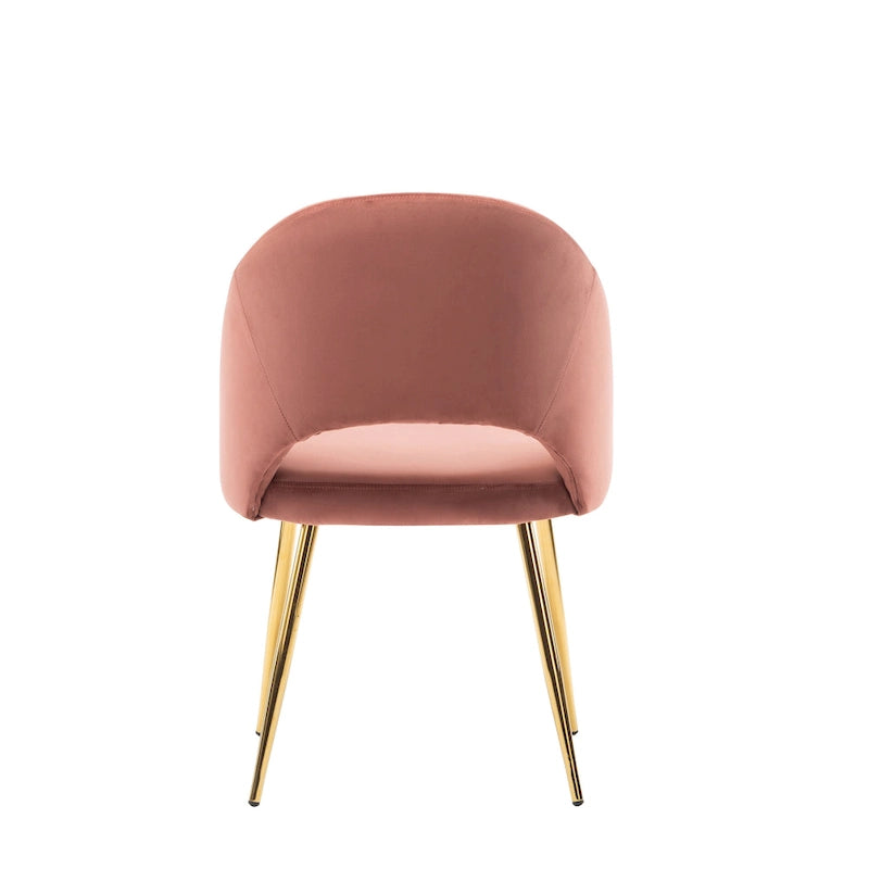 Chaises de salle à manger en velours Batia de Porthos Home avec pieds en métal doré (lot de 2)