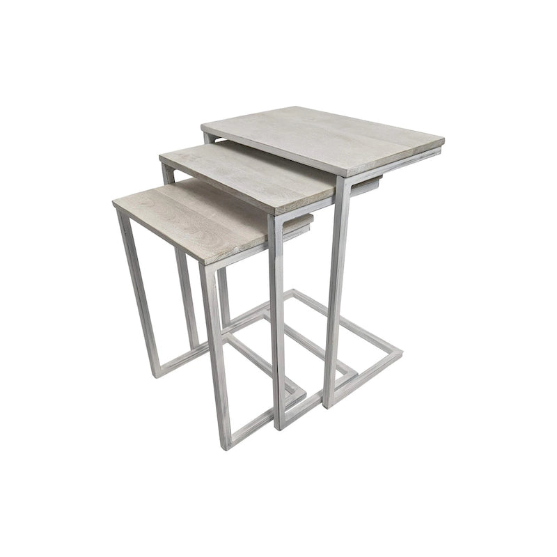 Tables gigognes Addison Carolina Living - Blanc délavé