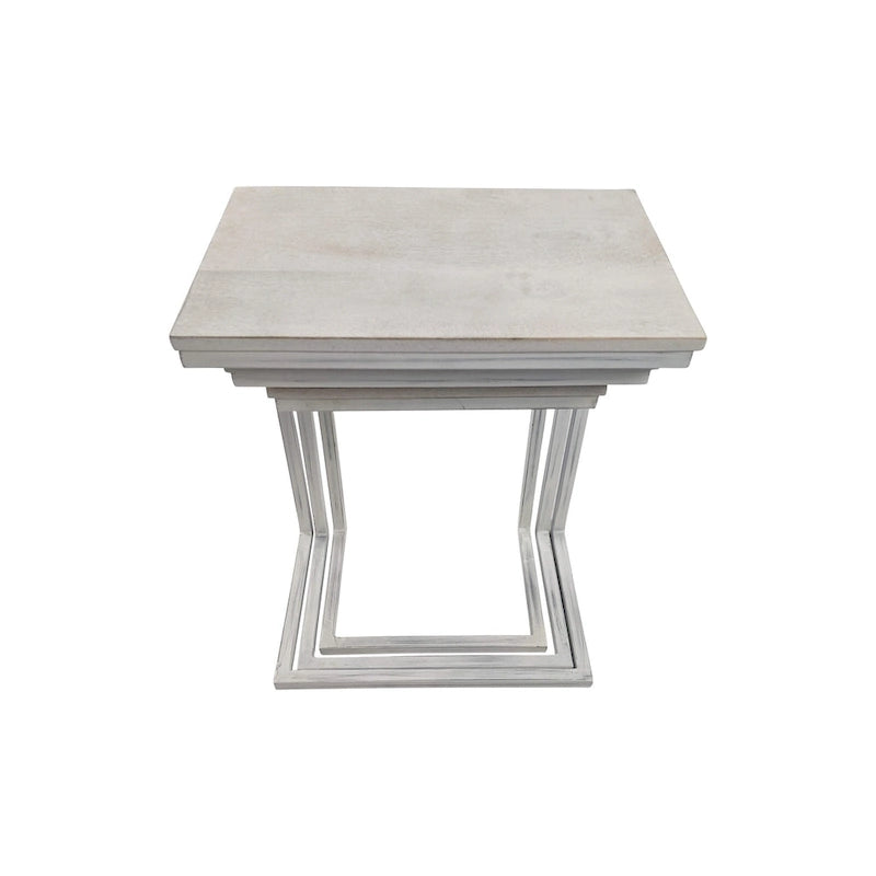 Tables gigognes Addison Carolina Living - Blanc délavé