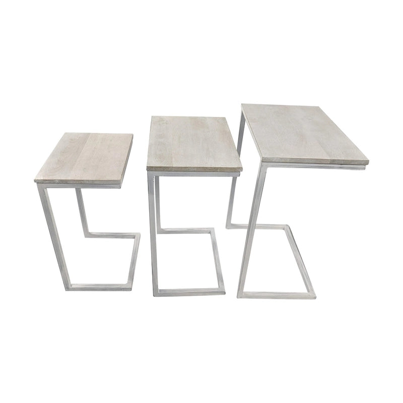 Tables gigognes Addison Carolina Living - Blanc délavé
