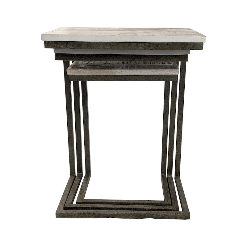 Tables gigognes Addison Carolina Living - Blanc délavé