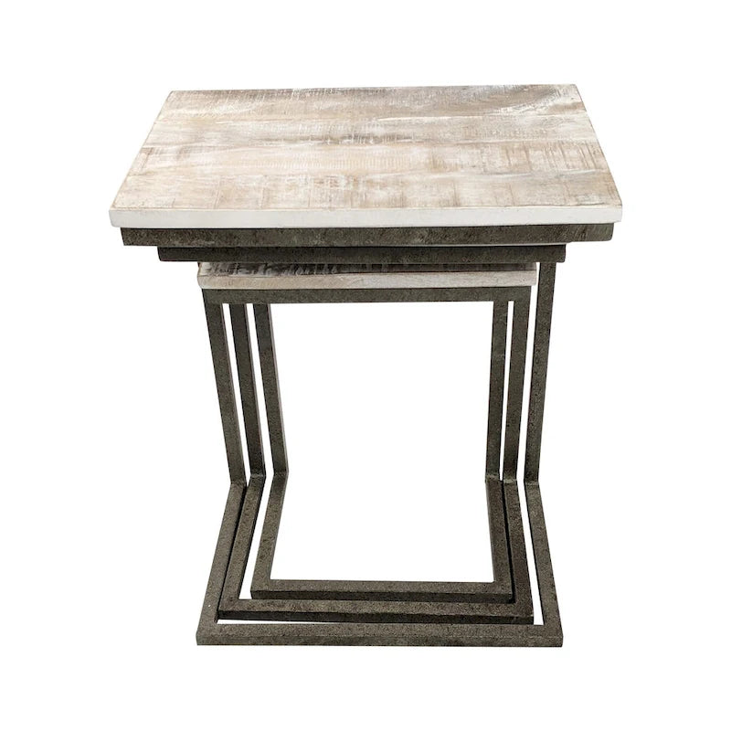 Tables gigognes Addison Carolina Living - Blanc délavé