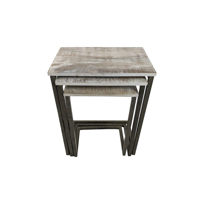 Tables gigognes Addison Carolina Living - Blanc délavé