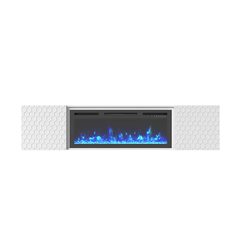 Meuble TV mural MDF de 67 po avec foyer électrique de 36 po