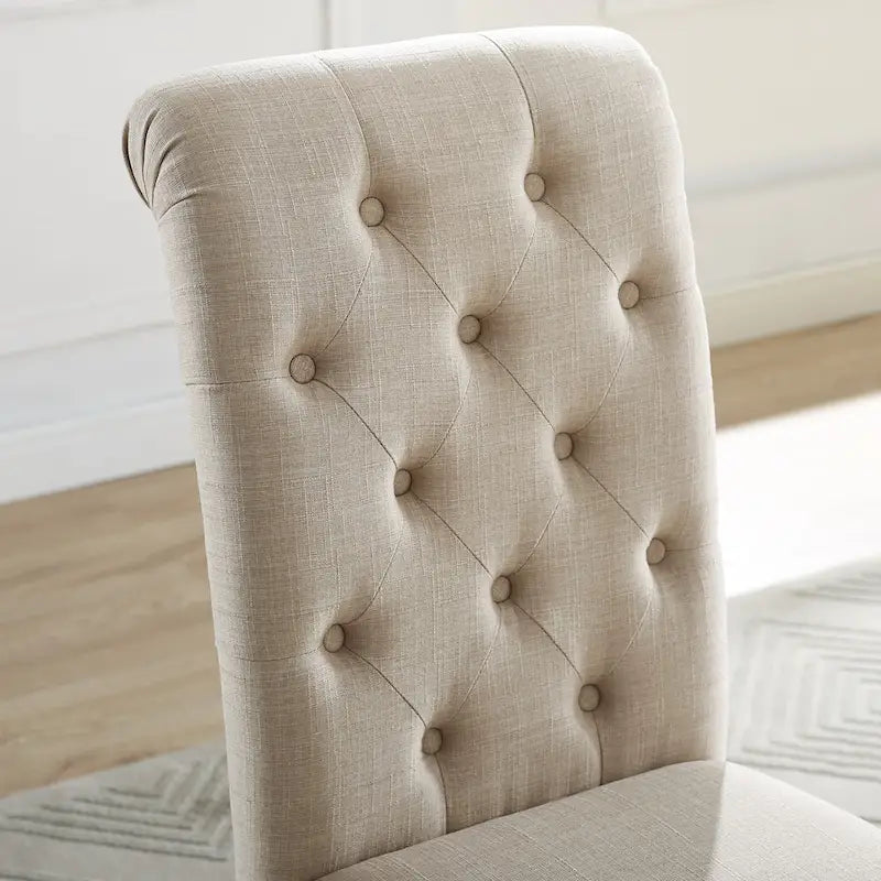 Ensemble de salle à manger Roundhill Furniture Leviton en bois style urbain, finition délavée foncée, pieds tournés : Table et 4 chaises