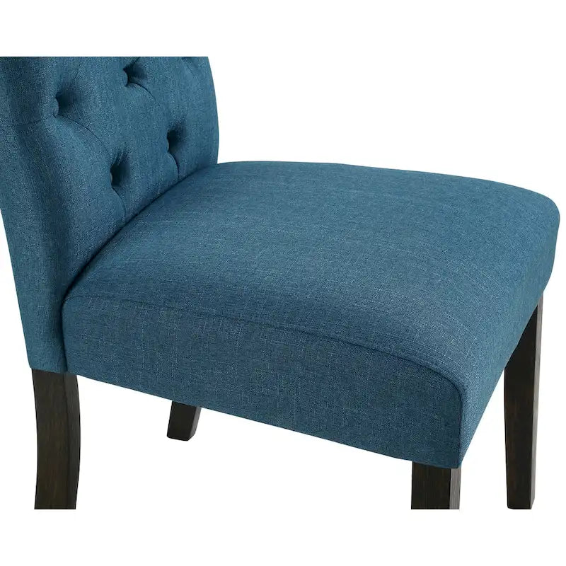 Ensemble de salle à manger Roundhill Furniture Leviton en bois style urbain, finition délavée foncée, pieds tournés : Table et 4 chaises