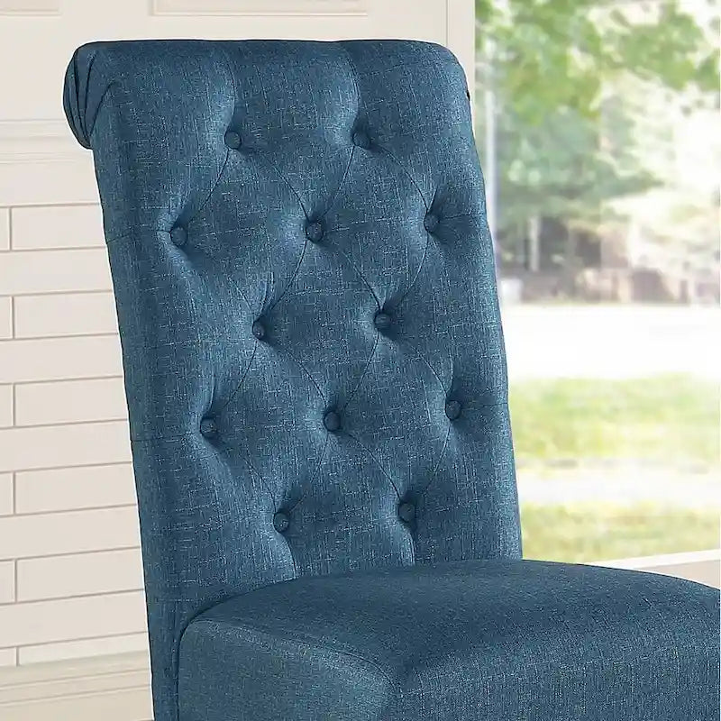 Ensemble de salle à manger Roundhill Furniture Leviton en bois style urbain, finition délavée foncée, pieds tournés : Table et 4 chaises