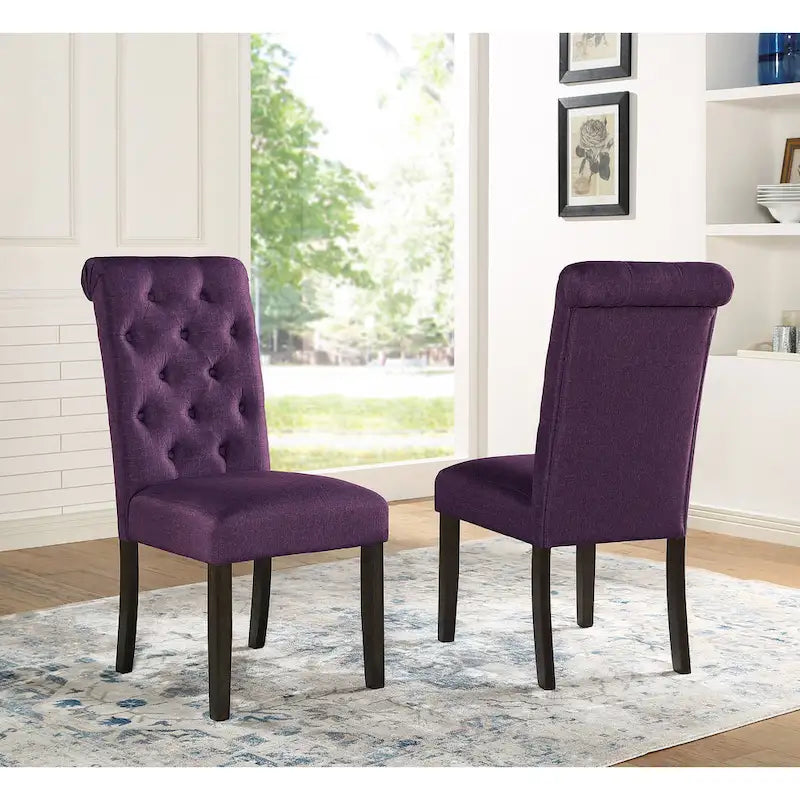 Ensemble de salle à manger Roundhill Furniture Leviton en bois style urbain, finition délavée foncée, pieds tournés : Table et 4 chaises