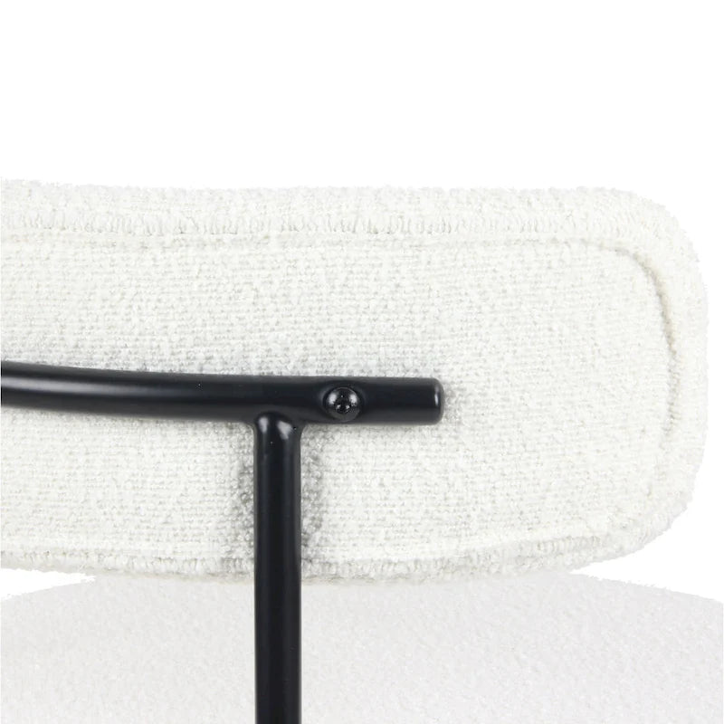 Roundhill Furniture Burbank Nowoczesne Okrągłe Krzesła Jadalniane Boucle, Zestaw 2