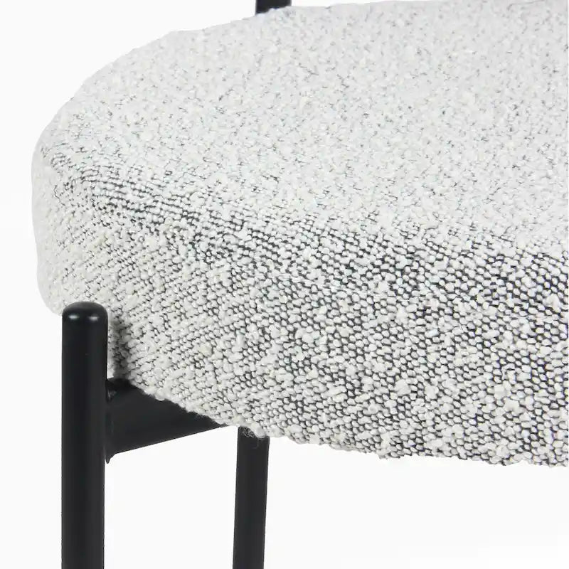 Roundhill Furniture Burbank Nowoczesne Okrągłe Krzesła Jadalniane Boucle, Zestaw 2