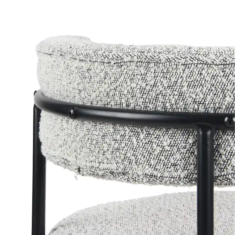 Roundhill Furniture Burbank Nowoczesne Okrągłe Krzesła Jadalniane Boucle, Zestaw 2