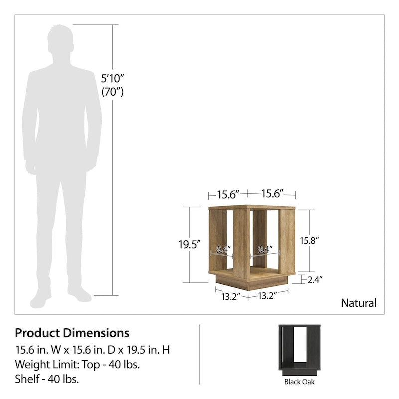 Ameriwood Home Novaris Table d'appoint contemporaine