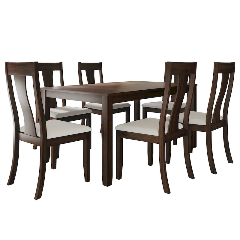 Ensemble de salle à manger en bois 7 pièces style vintage CraftPorch