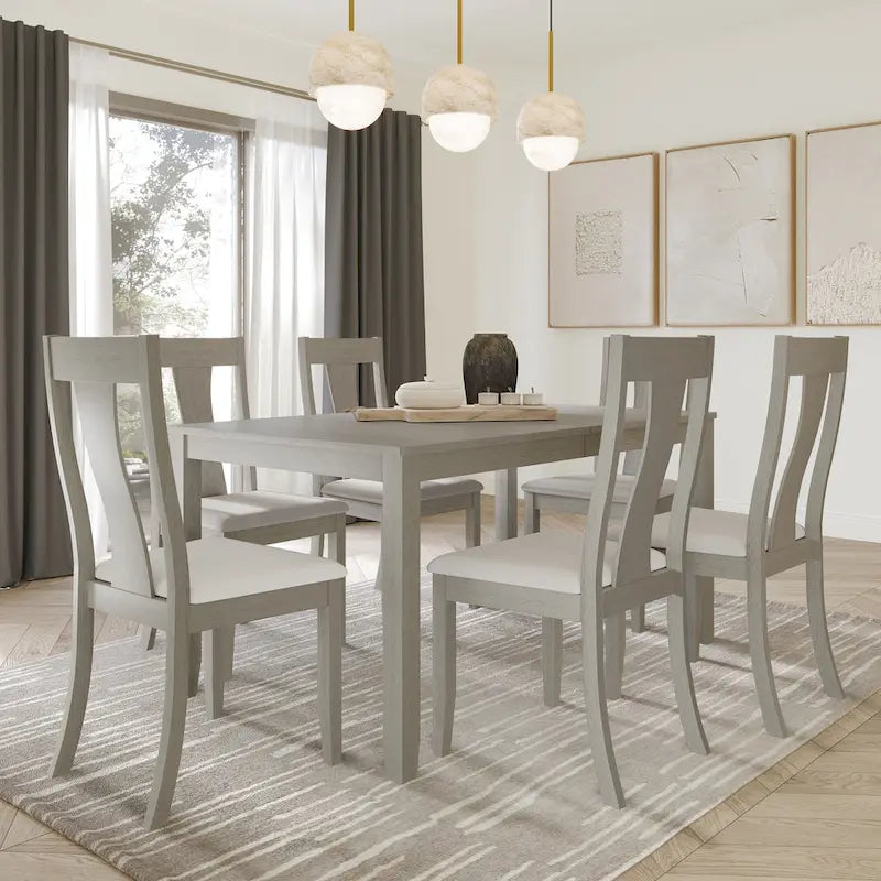 Ensemble de salle à manger en bois 7 pièces style vintage CraftPorch