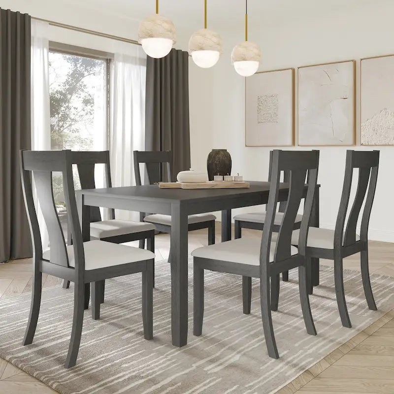 Ensemble de salle à manger en bois 7 pièces style vintage CraftPorch