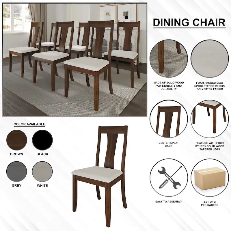 Ensemble de salle à manger en bois 7 pièces style vintage CraftPorch