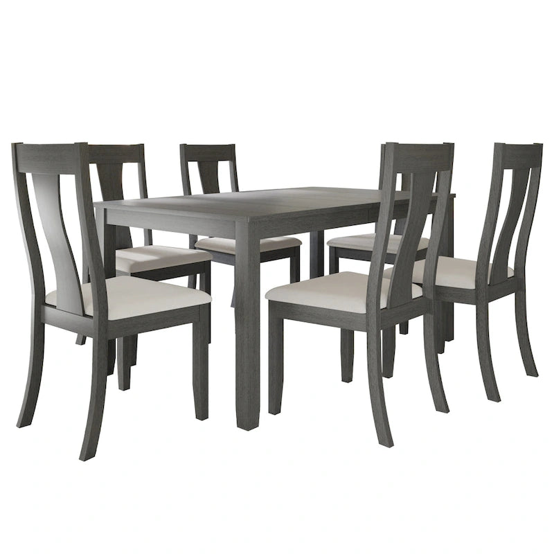 Ensemble de salle à manger en bois 7 pièces style vintage CraftPorch