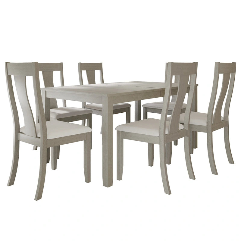 Ensemble de salle à manger en bois 7 pièces style vintage CraftPorch