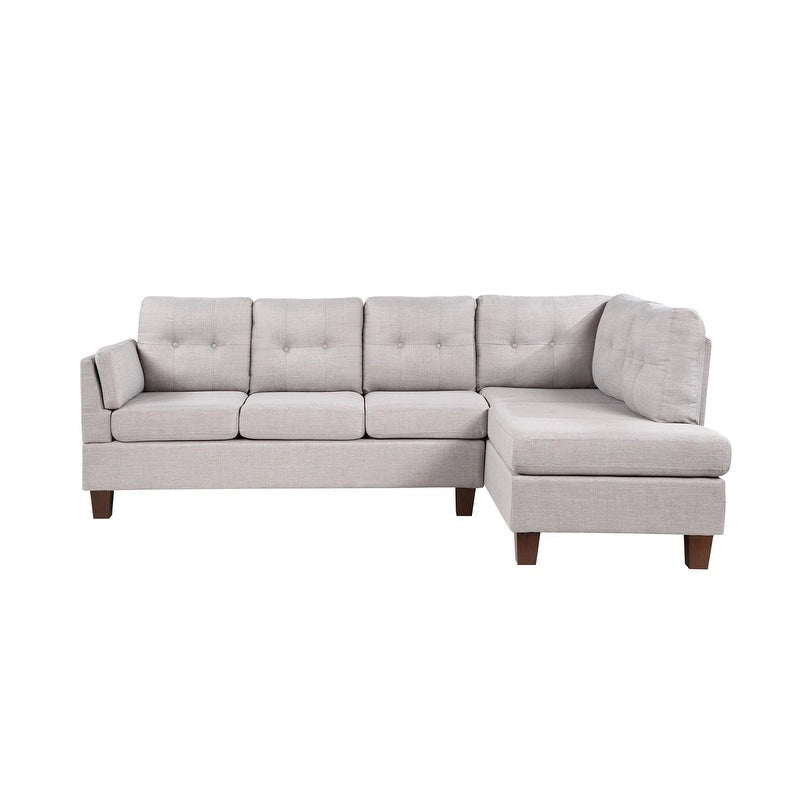 Dalia Linenowa Nowoczesna Sofa Narożna z Leżanką po Prawej Stronie