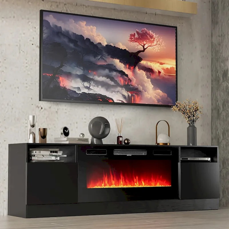 Meuble TV de 70 po avec foyer électrique de 36 po