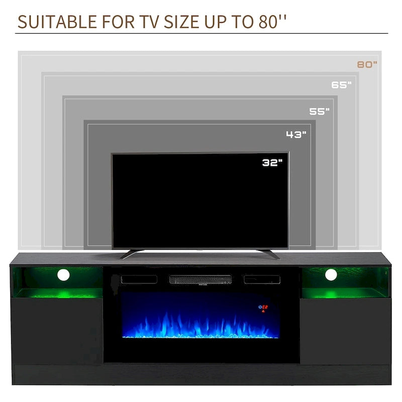 Meuble TV de 70 po avec foyer électrique de 36 po
