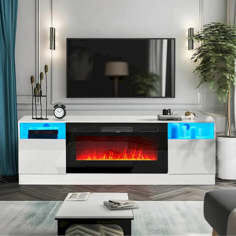 Meuble TV de 70 po avec foyer électrique de 36 po