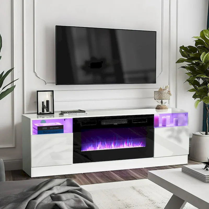 Meuble TV de 70 po avec foyer électrique de 36 po
