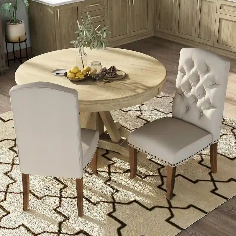 Chaises de salle à manger en tissu capitonné Cordova Farmhouse (Lot de 2) par Furniture of America