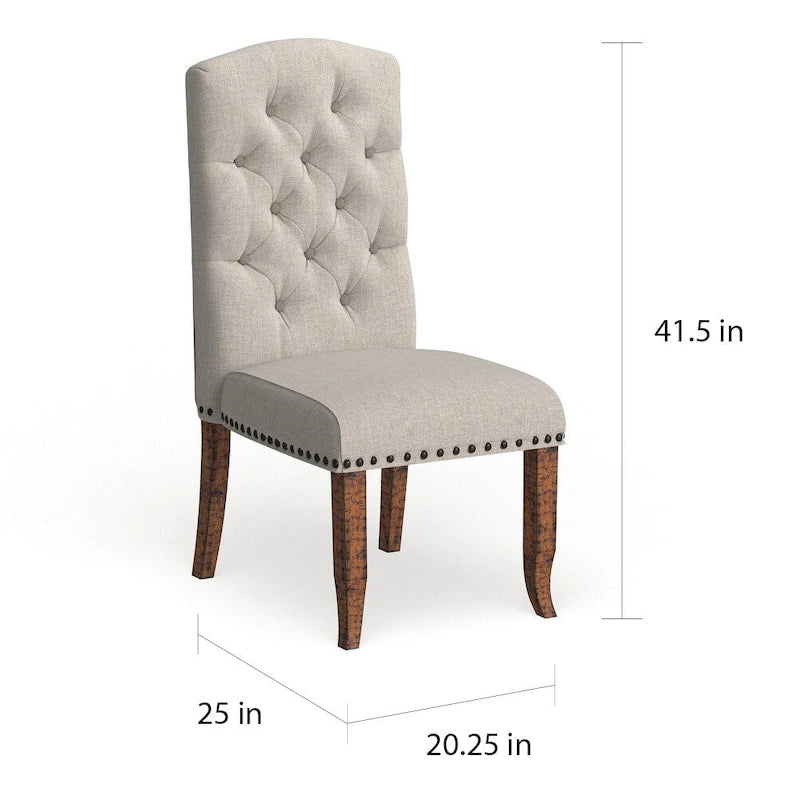 Chaises de salle à manger en tissu capitonné Cordova Farmhouse (Lot de 2) par Furniture of America