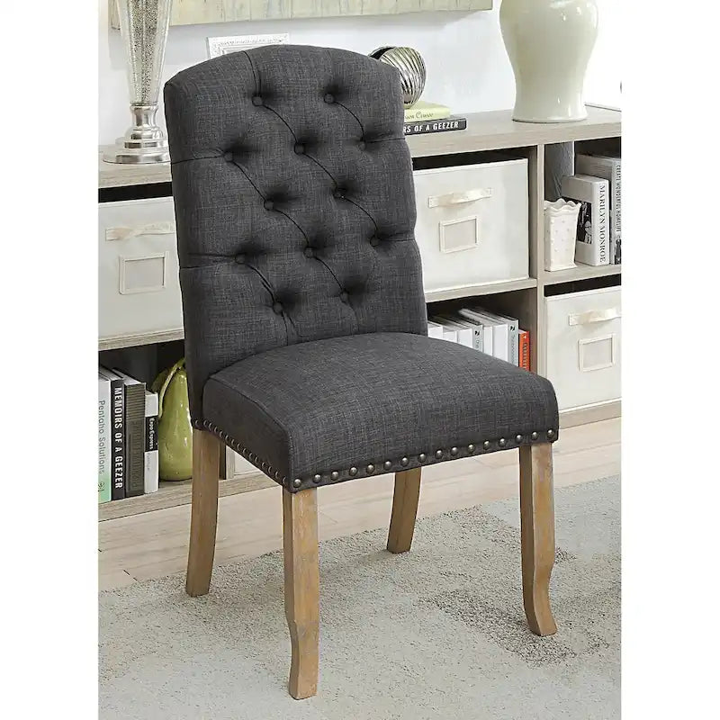 Chaises de salle à manger en tissu capitonné Cordova Farmhouse (Lot de 2) par Furniture of America