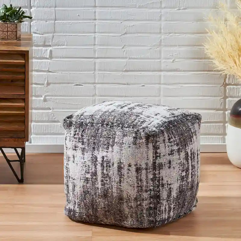 Puf kostka z tkaniny Colane Hand-Loomed Boho firmy Christopher Knight Home