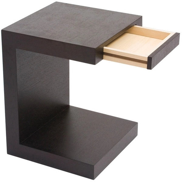 Table d'appoint en bois en forme de C Carson Aurelle Home