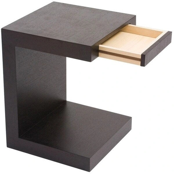 Table d'appoint en bois en forme de C Carson Aurelle Home