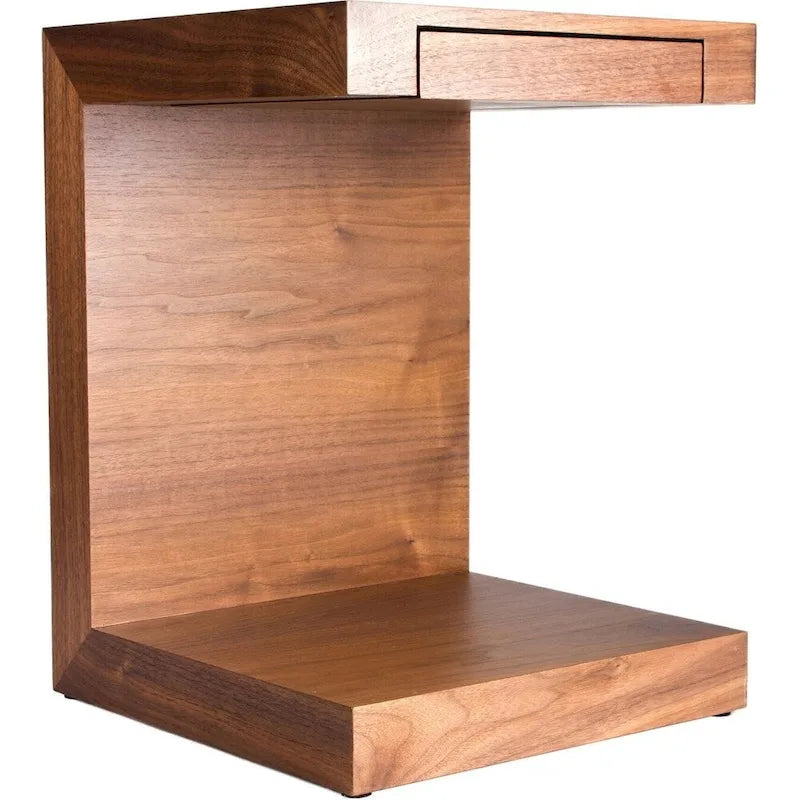 Table d'appoint en bois en forme de C Carson Aurelle Home