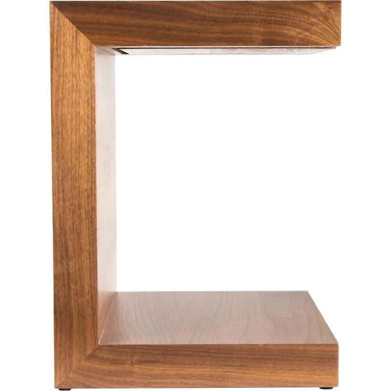 Table d'appoint en bois en forme de C Carson Aurelle Home