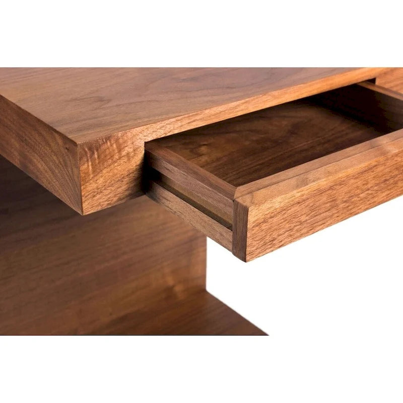 Table d'appoint en bois en forme de C Carson Aurelle Home